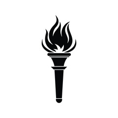 Stylish Flaming Torch Vector Illustration for Symbolic Power, Illumination, and Decorative Design