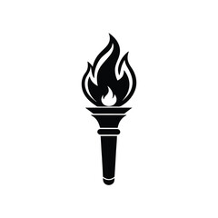 Stylish Flaming Torch Vector Illustration for Symbolic Power, Illumination, and Decorative Design