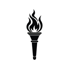 Stylish Flaming Torch Vector Illustration for Symbolic Power, Illumination, and Decorative Design