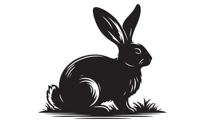 Cute fluffy bunny rabbit vector illustration perfect for Easter cards and spring designs