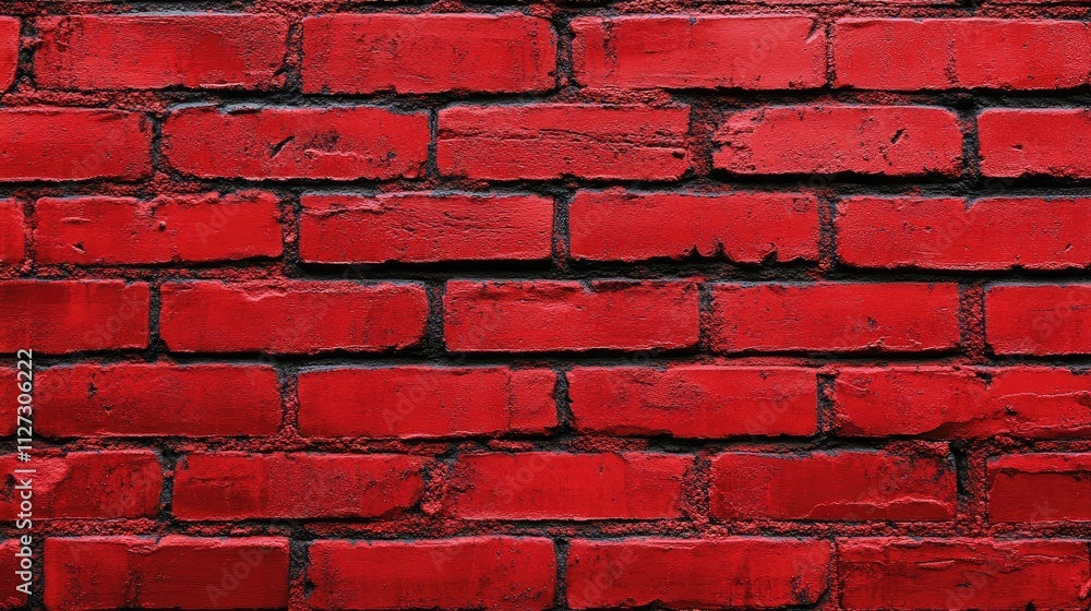 Poster red brick wall texture in vibrant color suitable for backgrounds or architectural designs