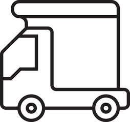 small truck icon line illustration