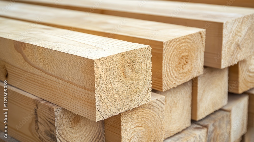 Poster glued laminated timber beams stacked for construction showcasing natural wood texture and patterns i