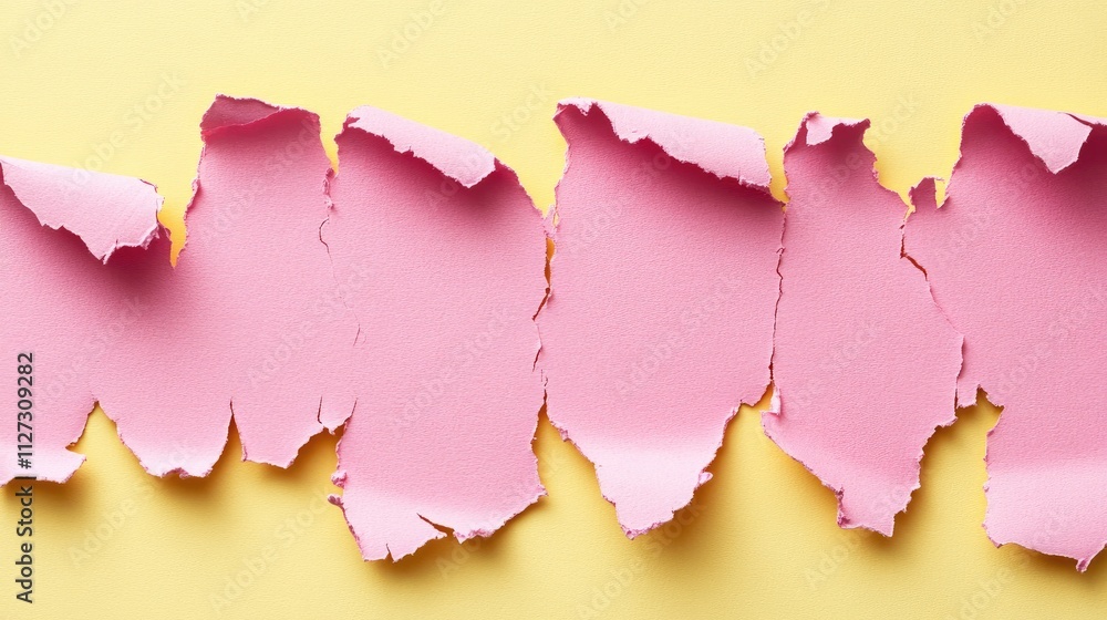 Aufkleber beta version concept displayed through ripped pink paper on a yellow background, symbolizing innovat