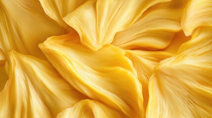 Textured close-up of vibrant jackfruit flesh showcasing organic patterns and rich yellow color for culinary and food-related projects.