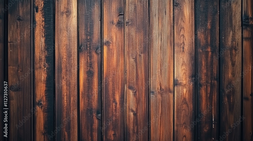 Aufkleber Rustic brown wooden plank wall texture ideal for backgrounds in design and architecture projects