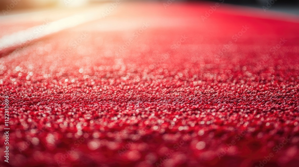 Poster red carpet surface texture details with bokeh lighting for event or luxury themes