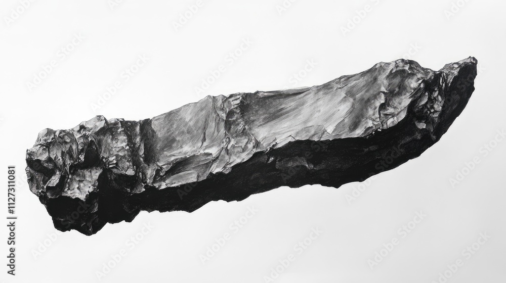 Aufkleber abstract charcoal texture on a clean white background showcasing natural form and contrast ideal for
