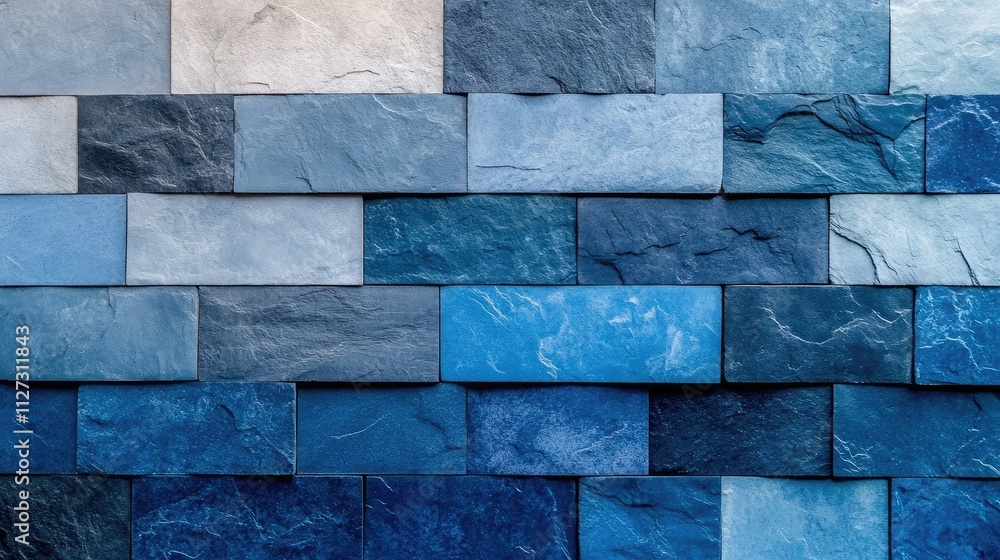 Poster abstract blue gradient stone wall texture with varied shades and patterns for artistic backgrounds a