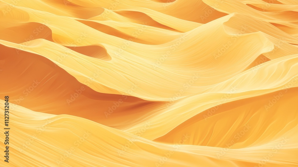 Poster Aerial view of flowing sandy dunes showcasing intricate patterns in a vast desert landscape