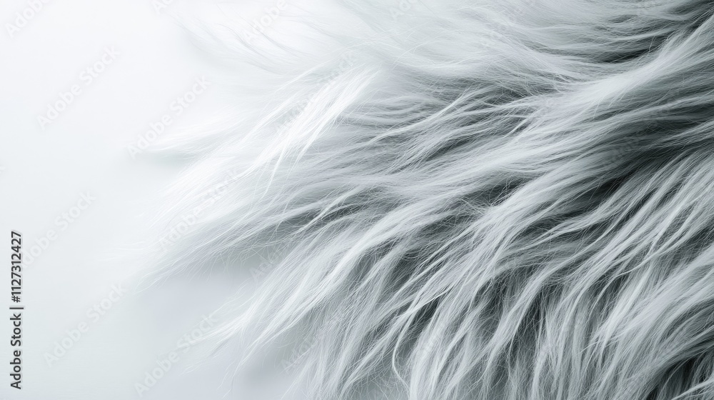 Poster close up of soft animal fur texture on a white background showcasing natural patterns and fibers for