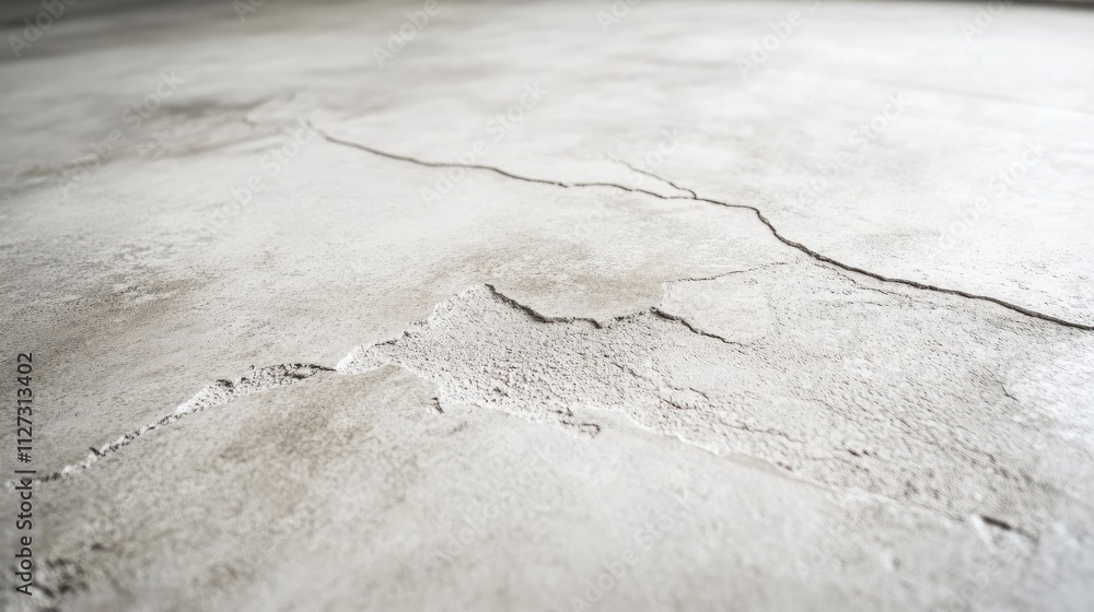 Aufkleber abstract close-up of cracked concrete floor with grungy texture and visible salt corrosion patterns 