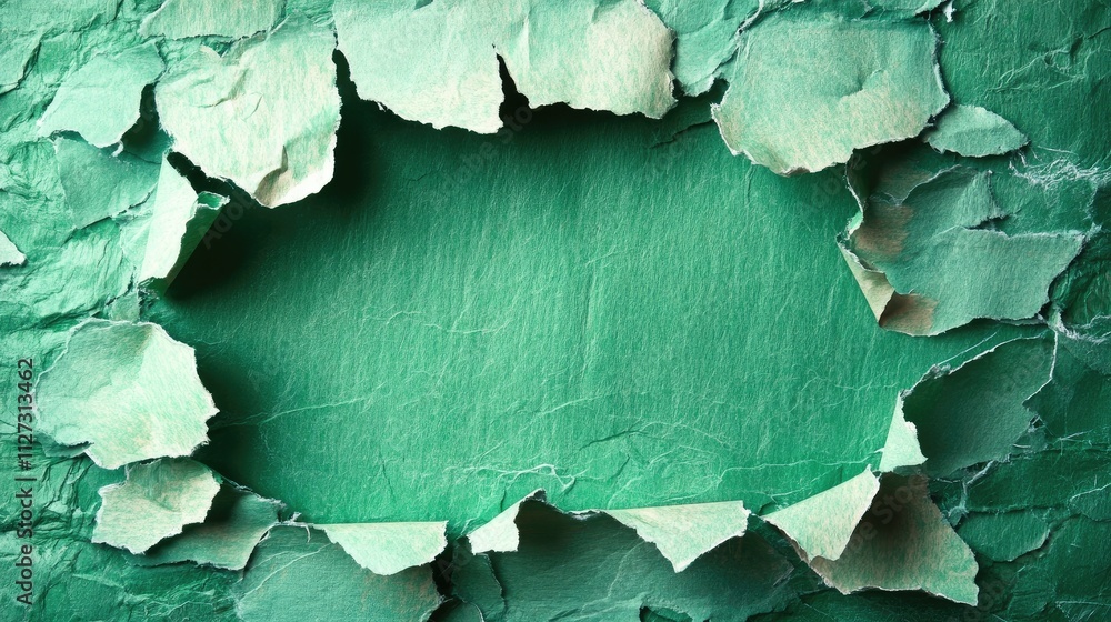 Aufkleber Conceptual representation of beta version on ripped paper against a green background with ample copy space for design integration.