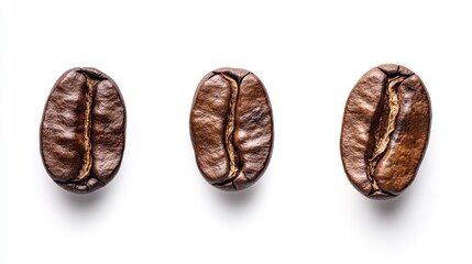 Fototapeta premium Coffee Beans Isolated on White Background for Culinary and Beverage Concepts with Clipping Path for Professional Use