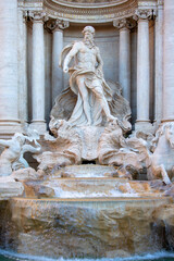 18th century Trevi Fountain designed by Italian architect Nicola Salvi, Rome, Italy