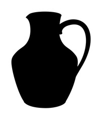 Glass jug - vector black silhouette for logo or pictogram. The sign or icon is a decanter.