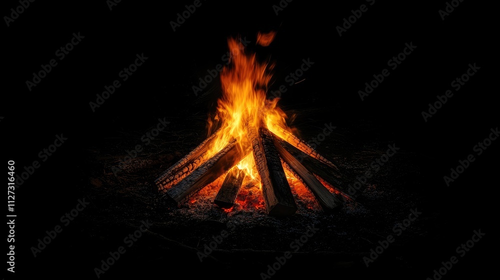 Poster abstract vibrant flame pattern casting warm light against a dark background ideal for creative desig