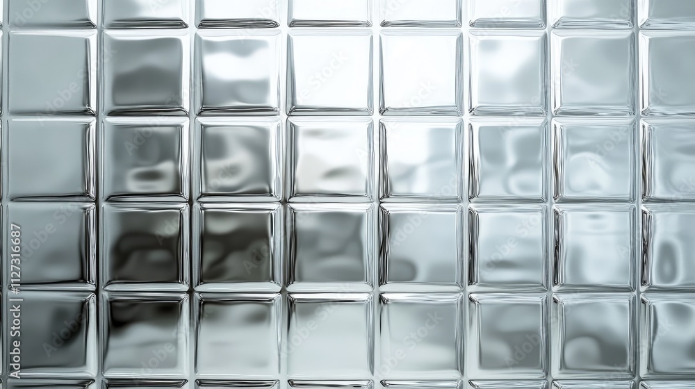 Aufkleber Silver glossy reflector background with tiled pattern for insulation and decoration in various applications
