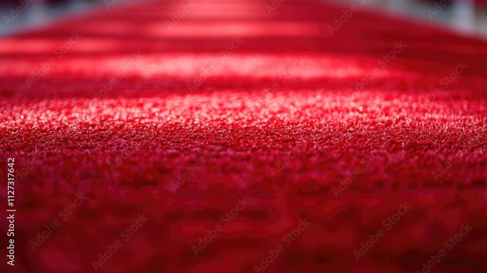 Aufkleber closeup view of luxurious red carpet texture with soft fibers creating an elegant and inviting atmos