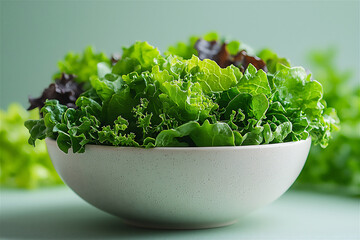 Fototapeta premium A minimalist image of a fresh green salad in