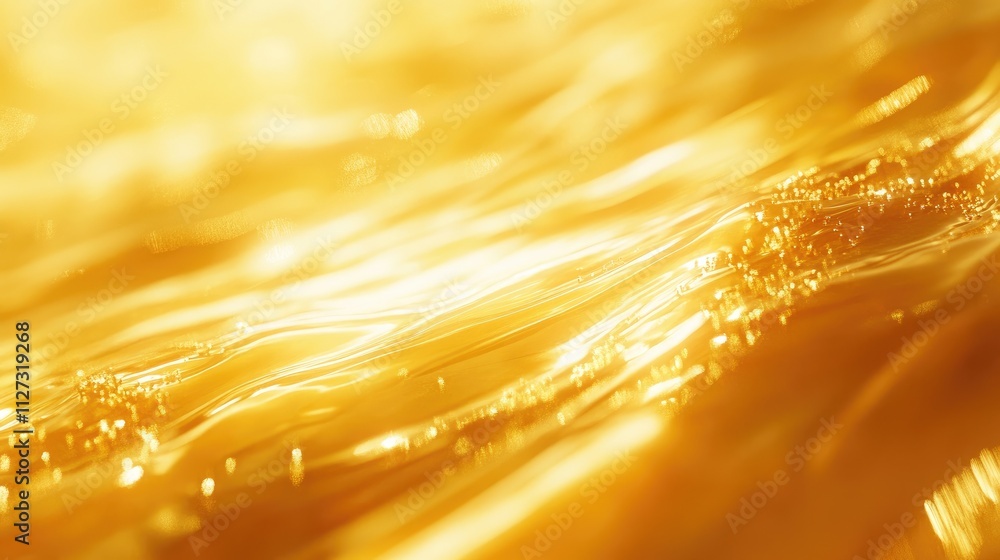 Aufkleber Golden shimmering abstract bokeh background with soft blurred light reflections for creating a warm and luxurious atmosphere
