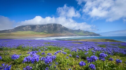 Obraz premium Endless lavender fields under a clear blue sky a stunning natural landscape experience