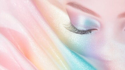 Soft pastel and pearlescent color palette featuring gentle, iridescent tones, ideal for modern...
