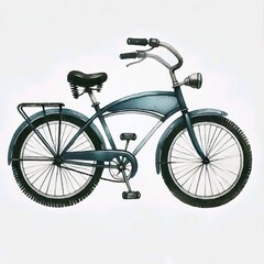 Fototapeta premium Bike, simple watercolor cilpart clip art illustration, isolated on white background