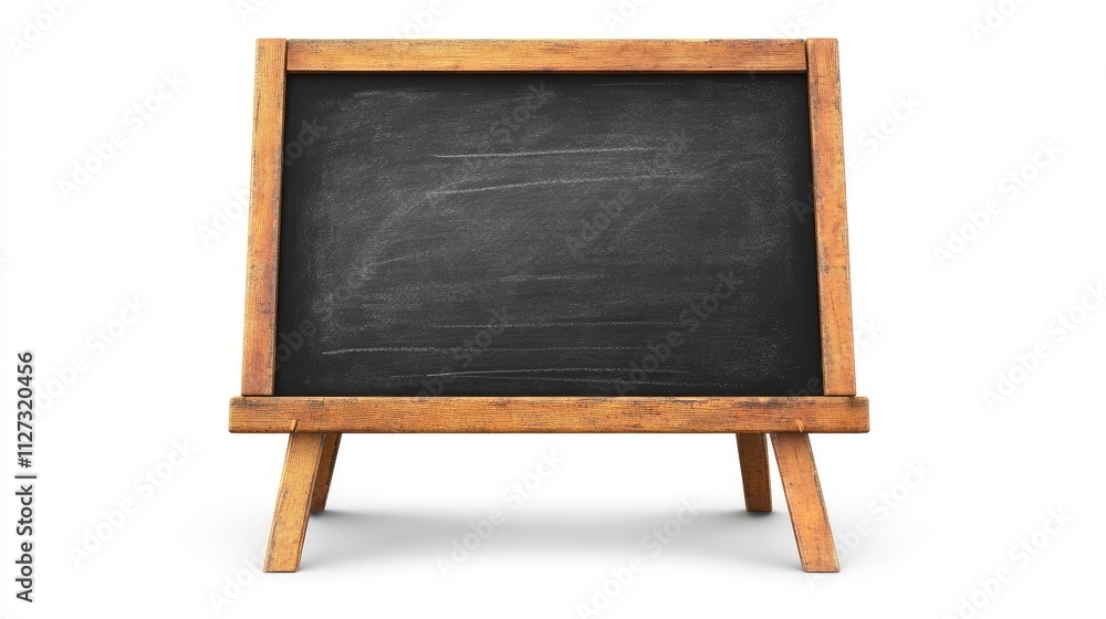 Aufkleber rustic wooden frame blackboard sign isolated on white background for educational or informational us