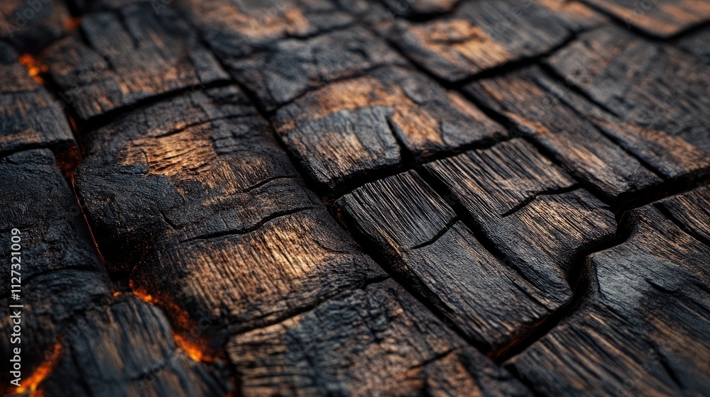 Poster burnt wooden texture background with cracked planks showcasing a rustic and dramatic detail perfect 