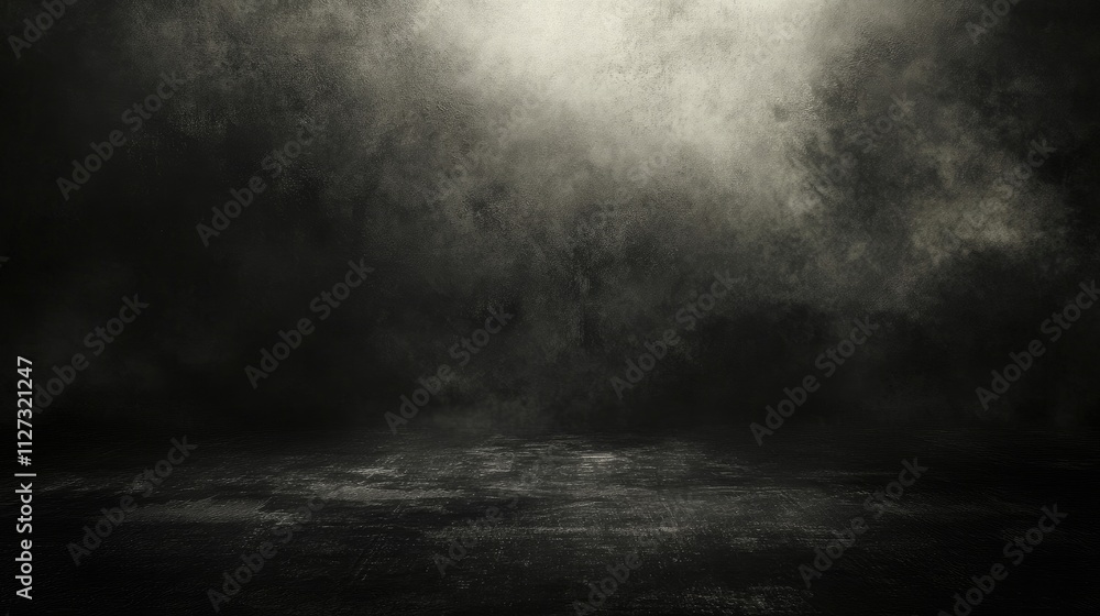 Poster dark atmospheric backdrop with eerie abstract textures and ominous shades for creative design projec