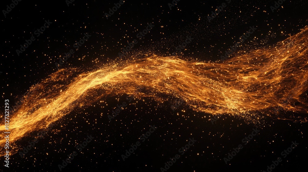 Poster glowing abstract fire flame wave on a dark background for creative graphic design and artistic wallp