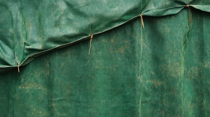 Naklejka premium Green tarpaulin texture of a tent showcasing outdoor recreation and camping elements perfect for adventure and leisure themed projects