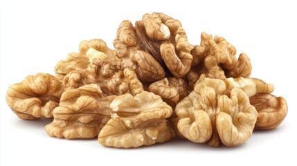 Nutritious shelled walnuts stacked together showcasing their rich texture and natural colors ideal for food advertisements and health-focused campaigns