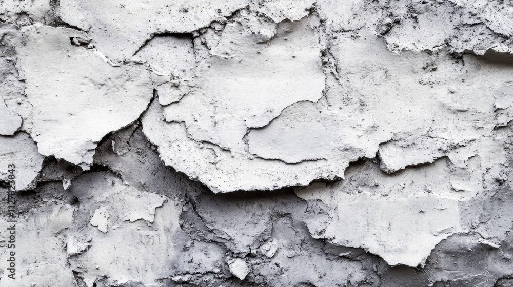 Poster textured surface of weathered concrete wall with peeling layers and cracks ideal for backgrounds and