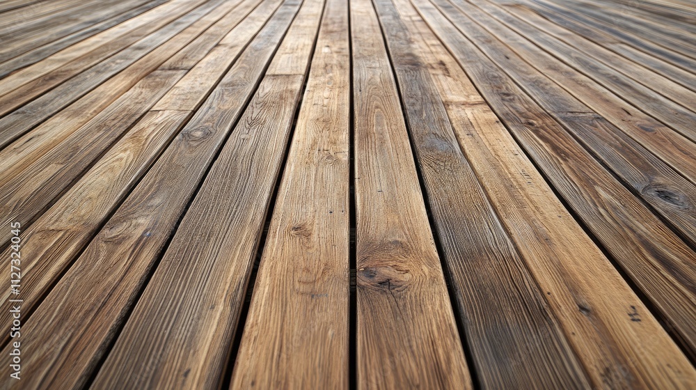 Aufkleber Authentic Rustic Wooden Floorboards with Natural Grain Patterns and Warm Tones for Interior Design or Architectural Backdrop Usage