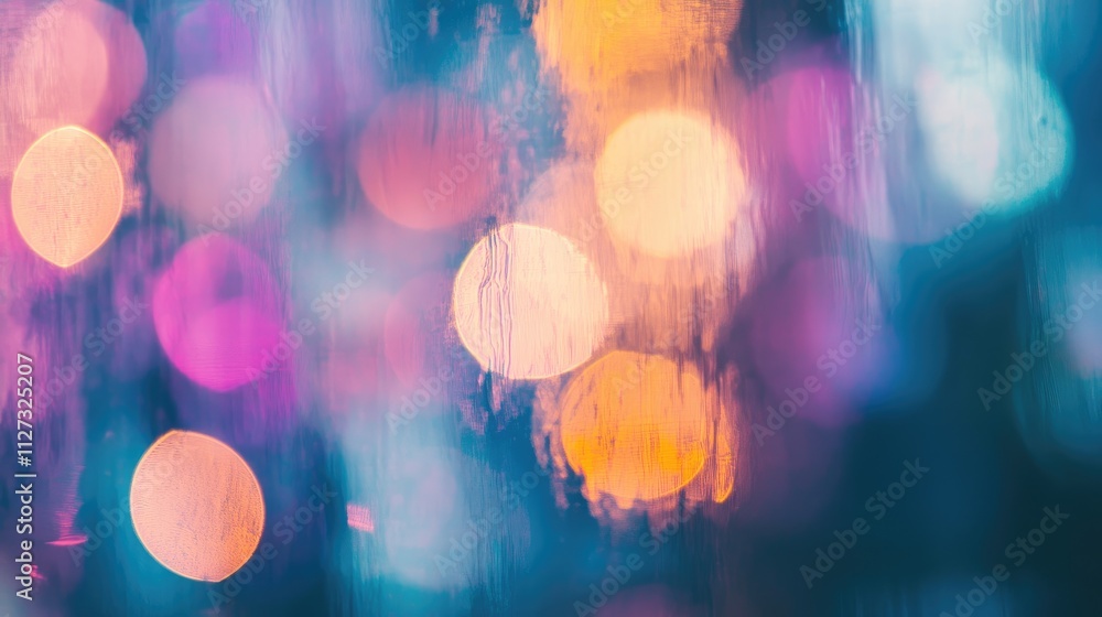 Poster bokeh lights background with colorful blur from bangkok traffic at night