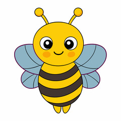 Cute Bee Clipart: Adorable Cartoon Bee Illustration