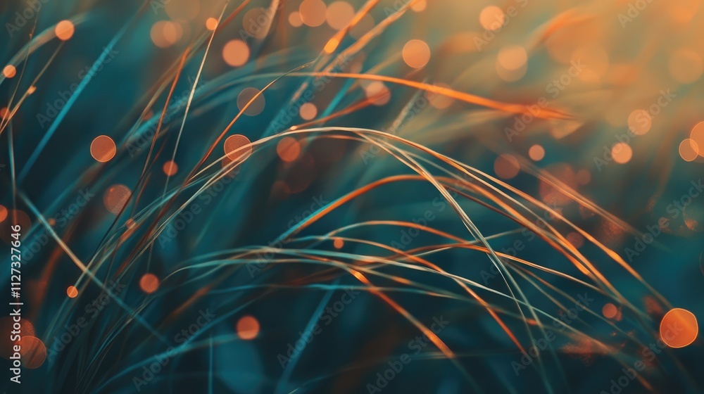Poster bokeh effect on grass with vibrant colors creating a serene and natural background ideal for nature 