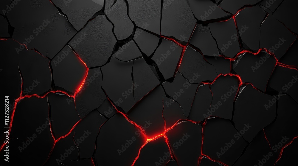 Poster dark textured background with glowing red cracks dramatic abstract design for modern art or graphic 