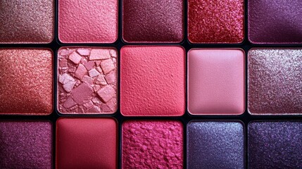 Fototapeta premium Colorful Array of Eyeshadow Palettes Showcasing Vibrant Hues and Artistic Design Elements
