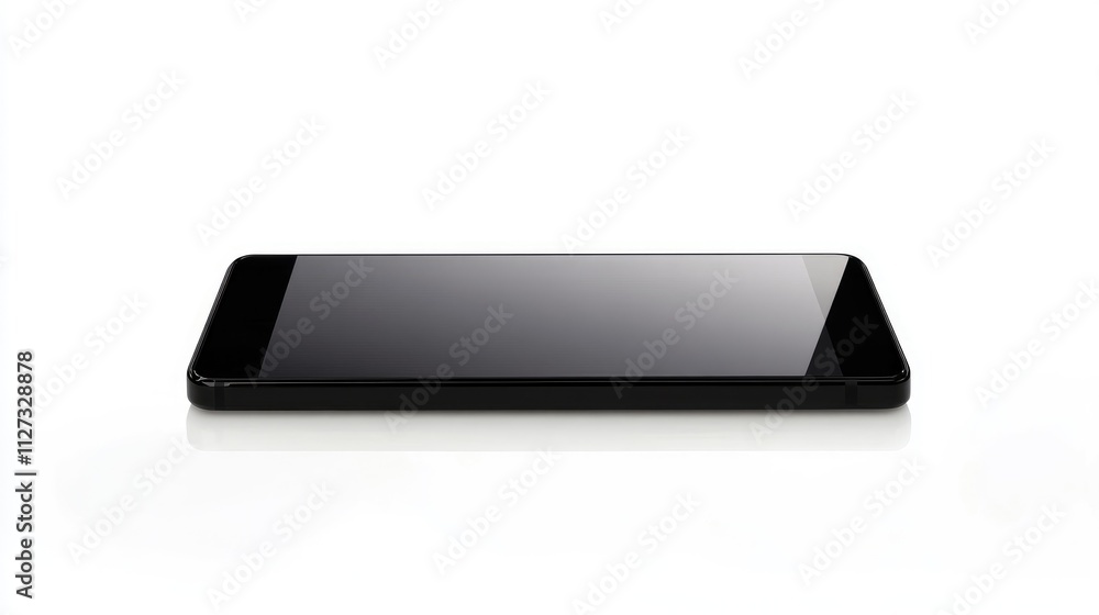 Poster smartphone on a reflective surface showcasing modern technology and minimalistic design with a focus