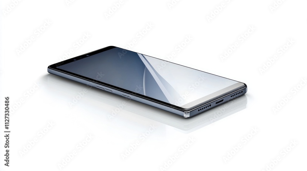 Poster sleek modern smartphone design showcasing a high-quality display with reflections on a smooth surfac