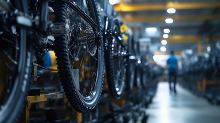 Fototapeta premium Bikes in a warehouse.
