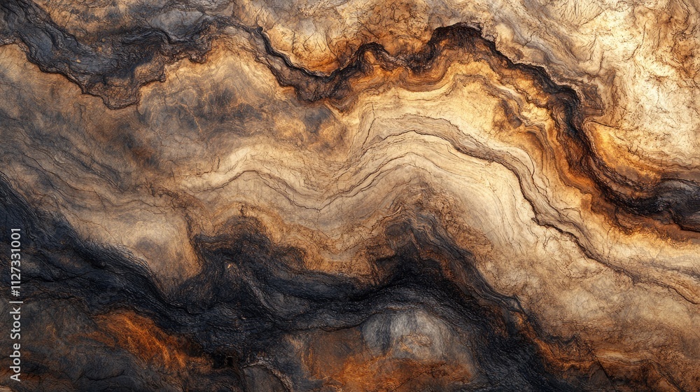 Poster abstract wood texture background with rich brown and gold tones for design projects and artistic use