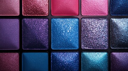 Fototapeta premium Vibrant Hues of Artistry Captured in a Stunning Eyeshadow Palette Filled With Shimmering Shades
