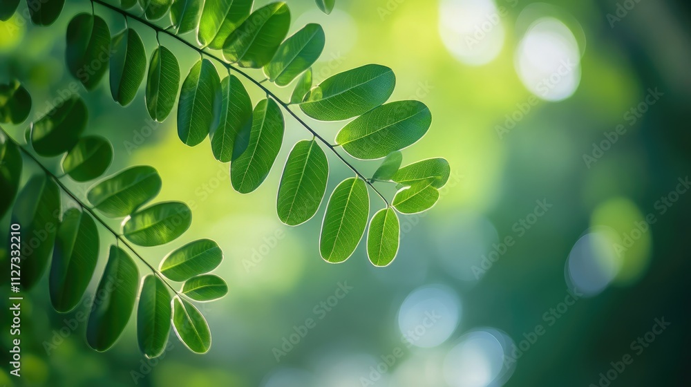 Poster lush green leaf pattern ideal for nature backgrounds and display with space for text or design eleme