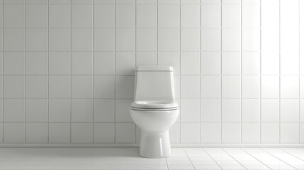Minimalist design of a small modern bathroom featuring a sleek ceramic toilet bowl and sink against bright white tile walls