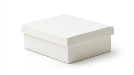 Fototapeta premium Elegant white gift box isolated on a clean background representing minimalism and perfect for various festive occasions