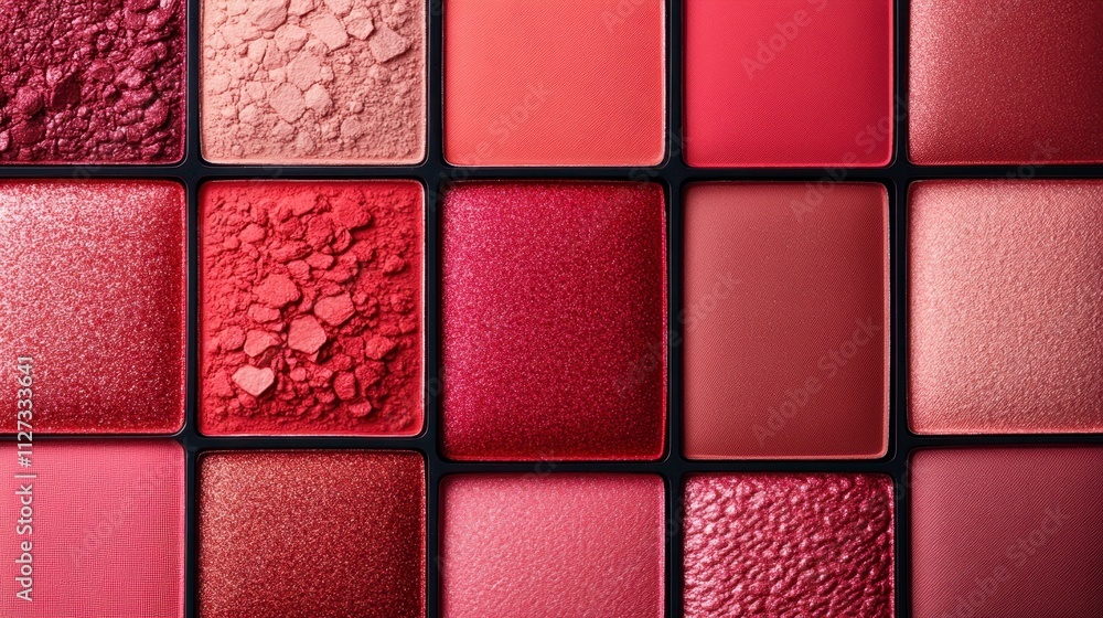 Poster vibrant array of red shades beautifully arranged in an artistic palette for creative expression